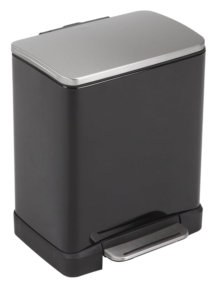 EKO E-Cube Tretmülleimer 20L Metall (32 x 36.6 x 44.5 cm, Dämpfer-System, Fingerabdruck frei, Stay-O