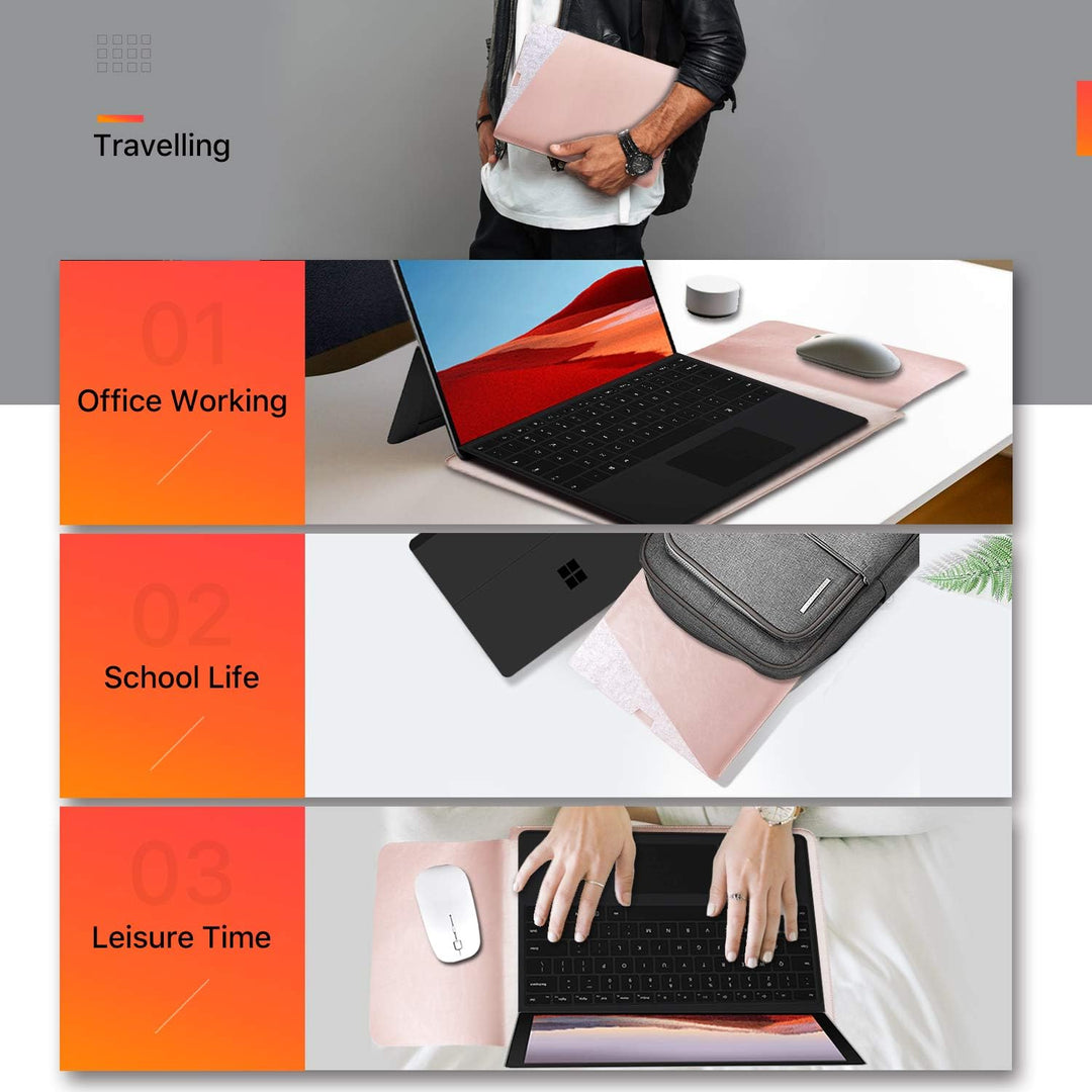 WALNEW 13 Zoll Schutzhülle, Hülle, Case, Cover, mit Zwei-Taschen-Design mit Geschütztem Inneren und