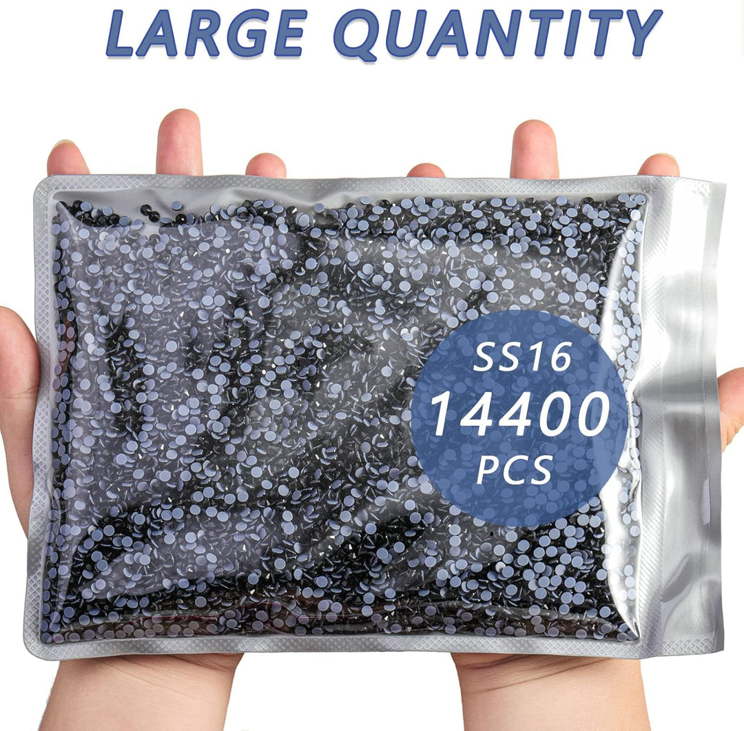 Beadsland Hotfix Strasssteine Bulk, 14400 Stück Kristall Hotfix Strasssteine zum Basteln Kleidung DI
