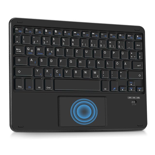 LAMA Kabellose Bluetooth Tastatur mit Touchpad, wiederaufladbare Ultra-dünn Universal Tablet Tastatu