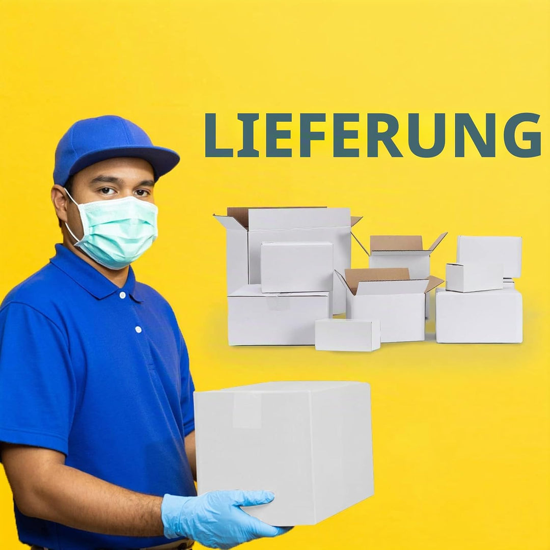 EYMPEU 40 Stück 20,3x15,3x10,2cm Weisse Versandkarton, Kartons für Gegenstände, Spielzeug, Schreibwa