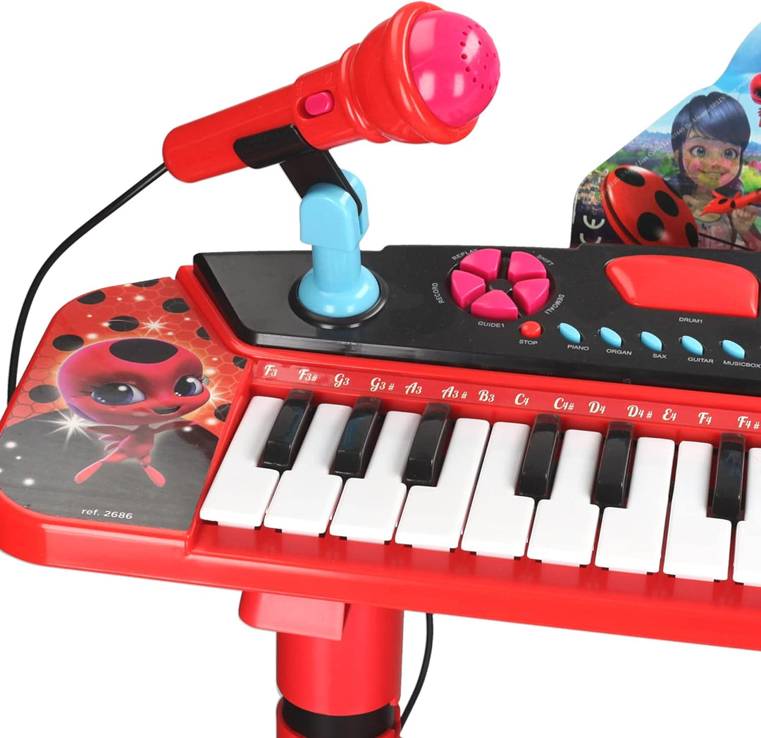 Reig 2686 Miraculous: Tales of Ladybug & Cat Noir Keyboard auf Ständer mit Stuhl