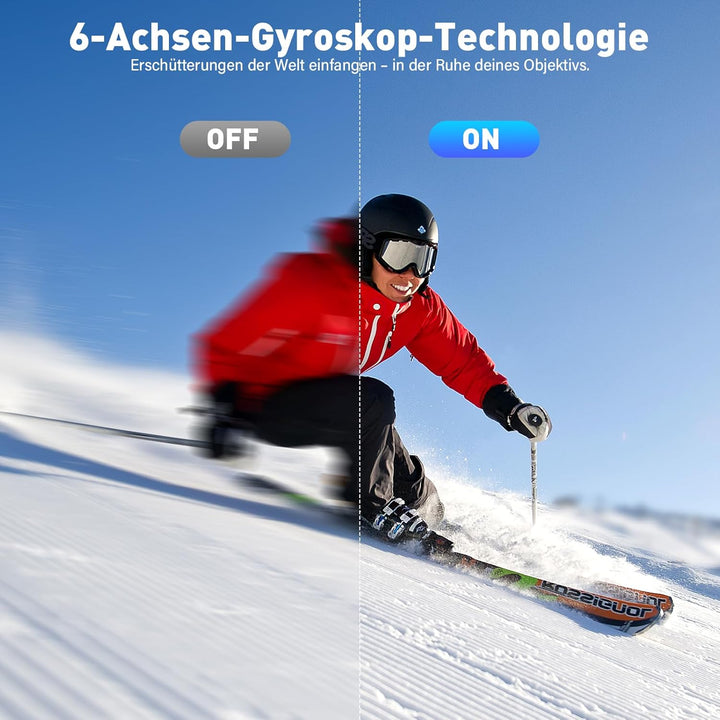 Action Cam 5K/ 4K, 50MP 30M/98FT wasserdichte Unterwasserkamera mit 64GB SD Karte, EIS, WiFi, 170° U