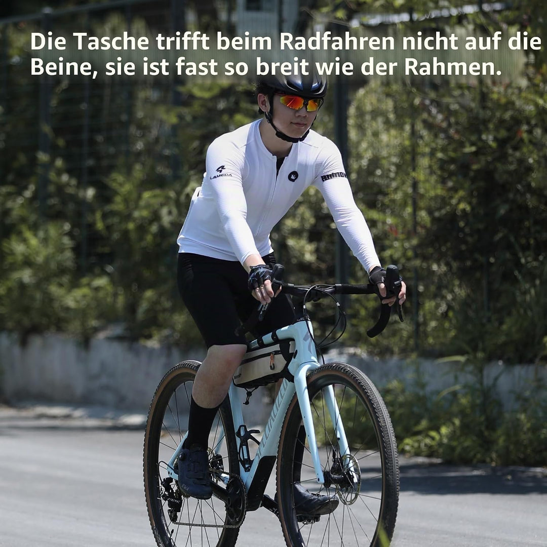 Fahrrad Rahmentasche Oberrohrtasche spritzwassergeschützt Dreieckstasch Doppelseitiger Reissverschlu