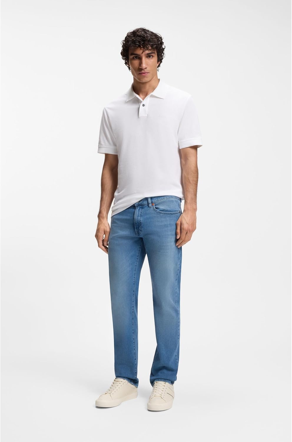 BOSS Herren Maine BC-L-C Blaue Regular-Fit Jeans aus schwerem Denim 32W / 30L Türkis441, 32W / 30L T