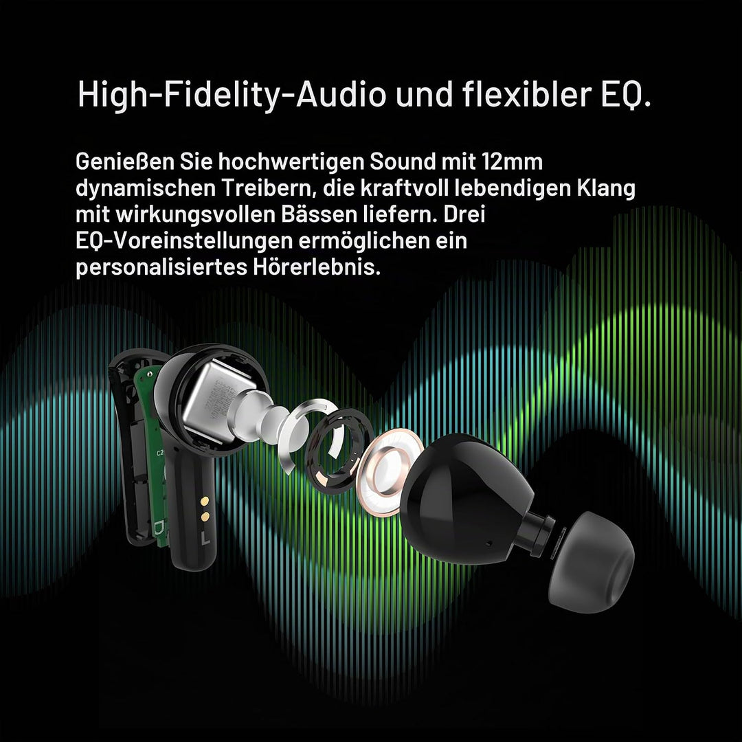 Belkin SoundForm™ Motion True Wireless In-Ear-Kopfhörer, Noise Cancelling, kabelloses Ladecase, 2 Mi