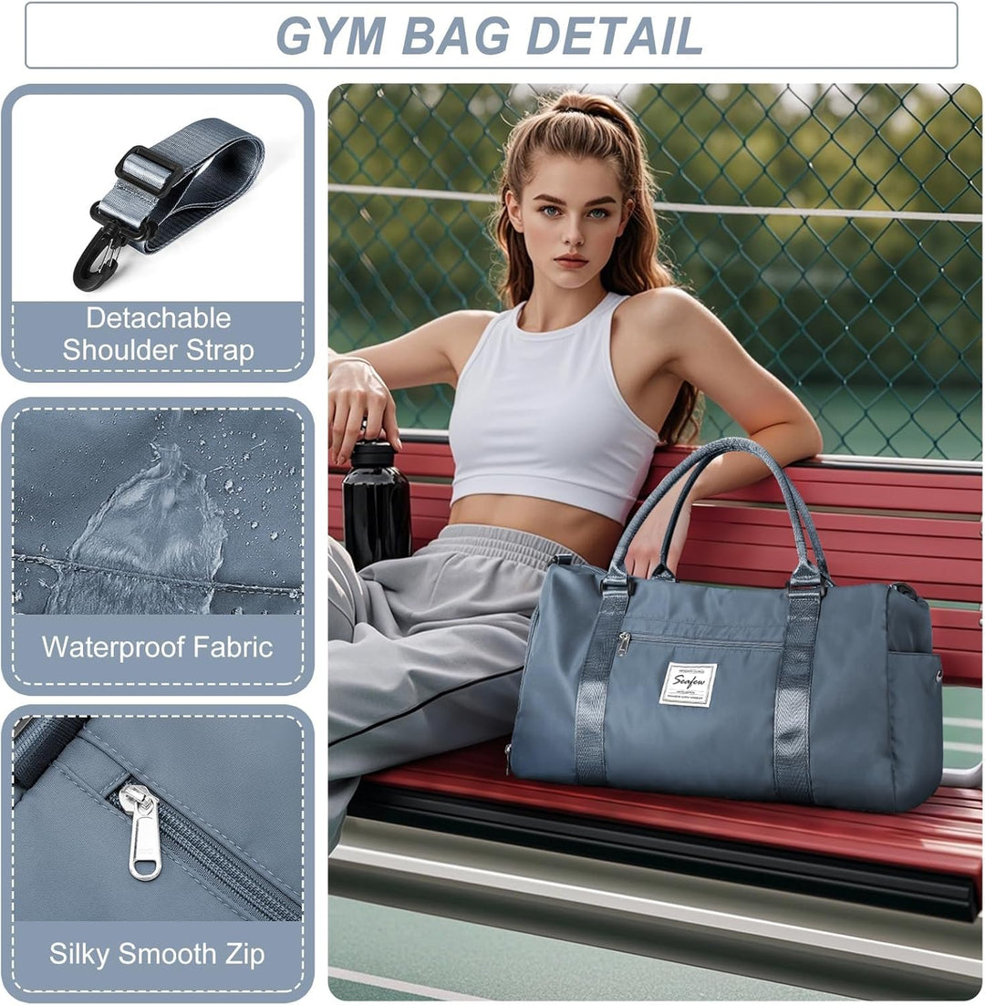 HYC00 Sport Duffel Bag Damen Handgepäck Sporttasche für Damen Herren mit Nassfach & Schuhfach, Reise