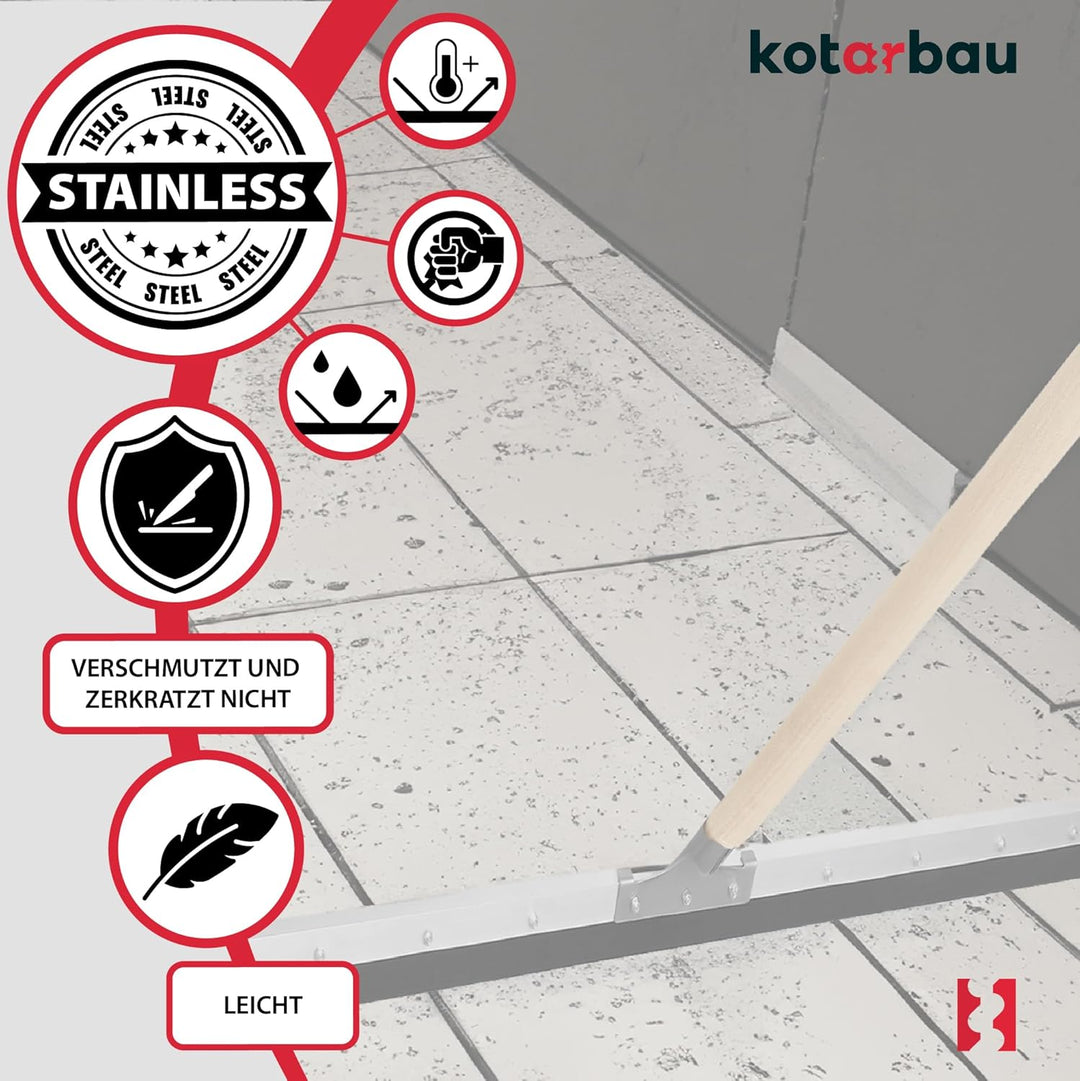 KOTARBAU® Gummiabzieher - Wasserschieber - 60 cm – Bodenabzieher - Schaumstoff-Wasserabzieher – für