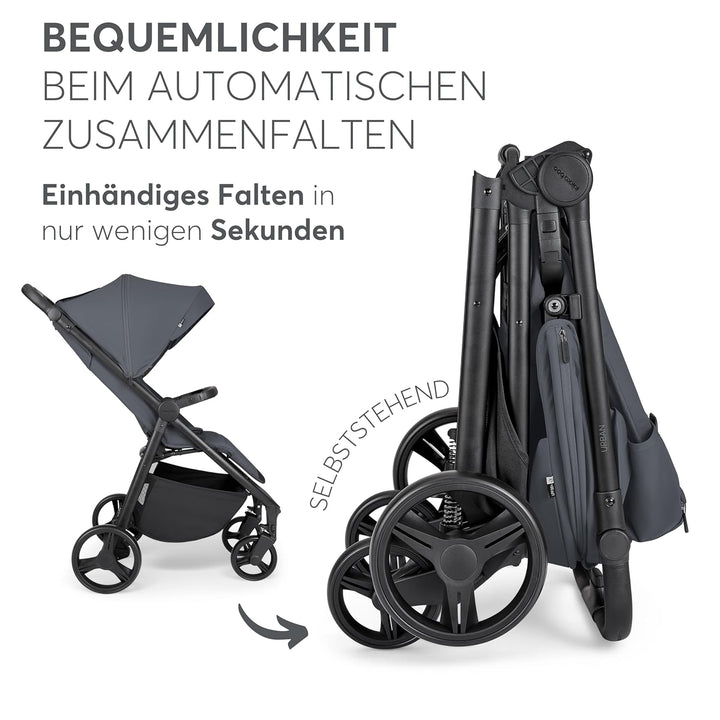KikkaBoo Reisebuggy Kinderwagen URBAN, Buggy mit Liegefunktion ab Geburt bis 22 kg, Klein Zusammenkl
