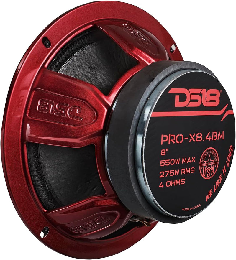 DS18 Car Midrange Speaker 8" Inch 600w Watt 8Ohm Bass Loudspeaker PRO-X8.4BM Bullet 4 Ohm 20,3 cm, B