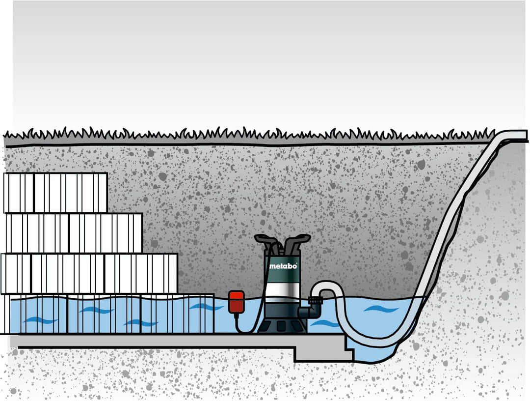Metabo Schmutzwasser-Tauchpumpe PS 15000 S (0251500000) Karton, Nennaufnahmeleistung: 850 W, Max. Fö