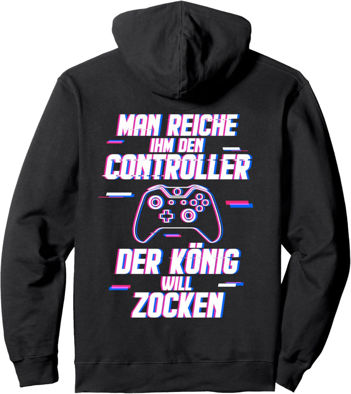Lustiges Konsole Gamer Design, Der König will zocken Pullover Hoodie