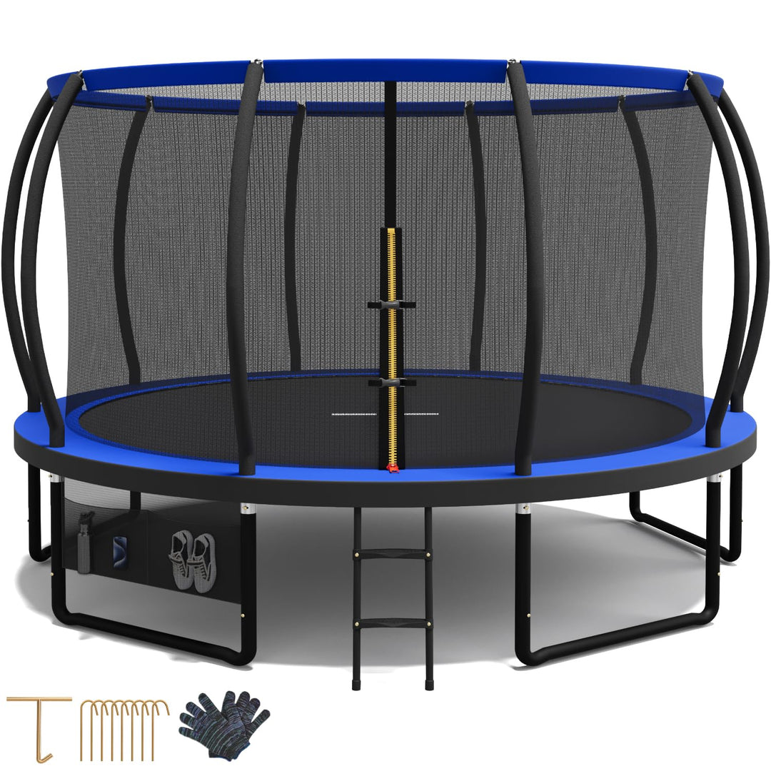 Devoko Trampolin Outdoor Ø 228/305/366/427/488 cm, GS-Zertifikat, Kindertrampolin Gartentrampolin mi