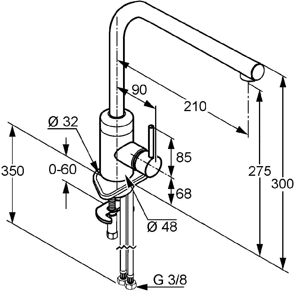 Kludi L-ine 428140577 Spültisch-Einhebelmischer chrom