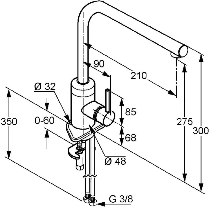 Kludi L-ine 428140577 Spültisch-Einhebelmischer chrom