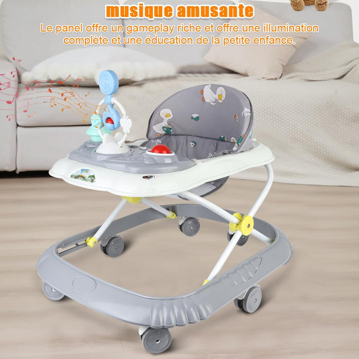 Lauflernhilfe für Babys, mit Spielset und Bodenmatte, robust, faltbar, mit 5 verstellbaren Positione