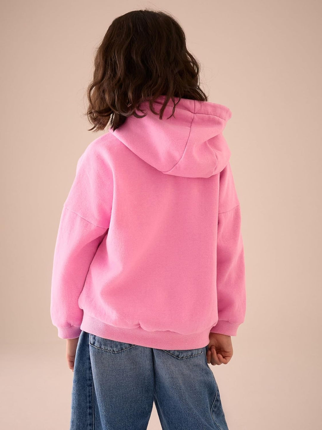 NEXT Mädchen Standard Kapuzenjacke mit durchgehendem Reissverschluss 98 Blush Pink, 98 Blush Pink