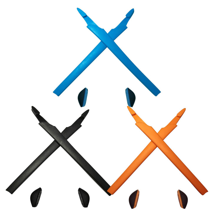 HKUCO Plus Blue/Black/Orange Replacement Silicone Leg Set for Oakley Crosslink Sunglasses Earsocks R