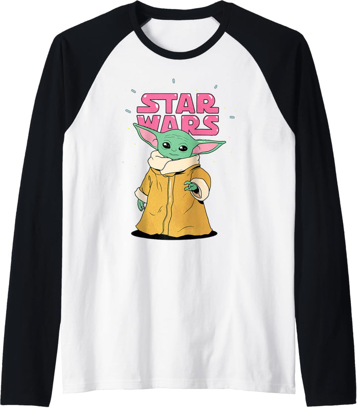 Star Wars The Mandalorian The Child Cute Force Cartoon Logo Raglan