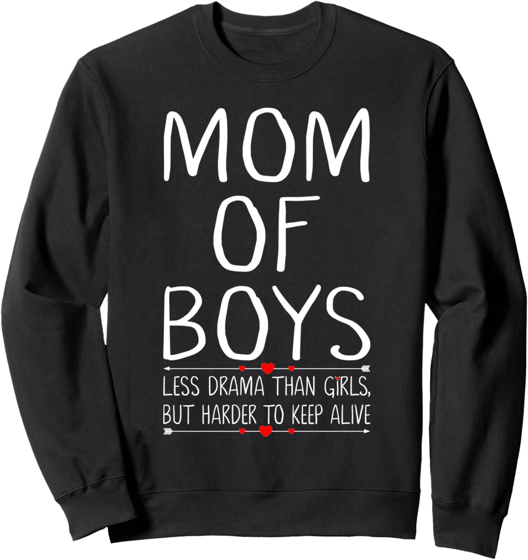 Mom of Boys Busy Mom Life Funny Motherhood Gifts for Mama Sweatshirt