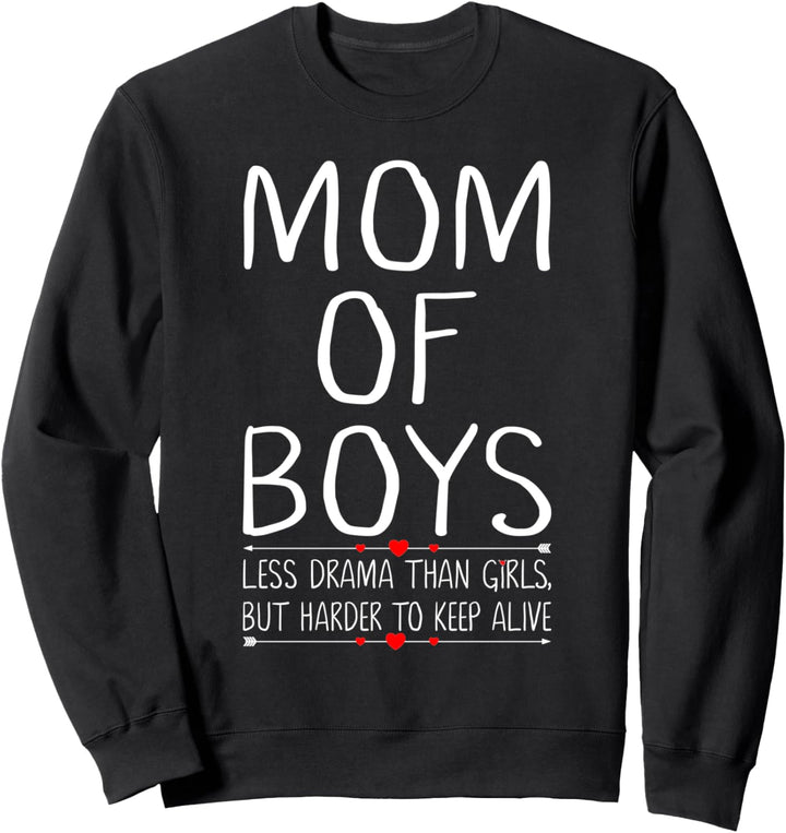 Mom of Boys Busy Mom Life Funny Motherhood Gifts for Mama Sweatshirt
