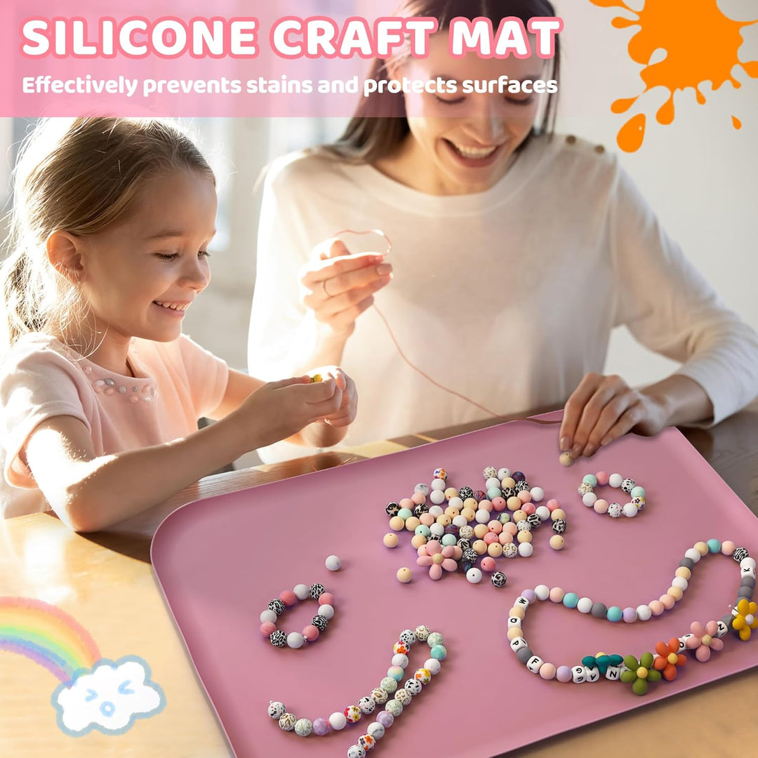 Silikonmatte Gross 60 x 40 cm, bastelunterlage kinder for Crafts, Sand Art, Painting, Resin, Handmad