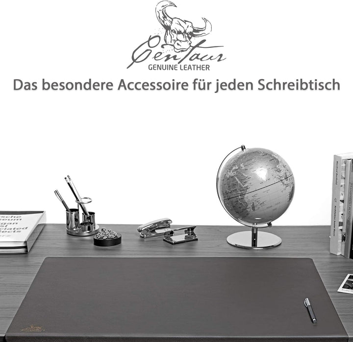 Centaur - Hochwertige Leder Schreibtischunterlage mit 90° Kantenschutz - Chocolate 55x80 cm - ideal