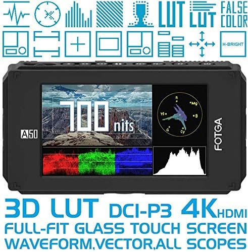 Fotga DP500IIIS A50TLS 5-Zoll FHD Video Camera Field Monitor Touchscreen Feldmonitor, 3D-LUT, 3G SDI