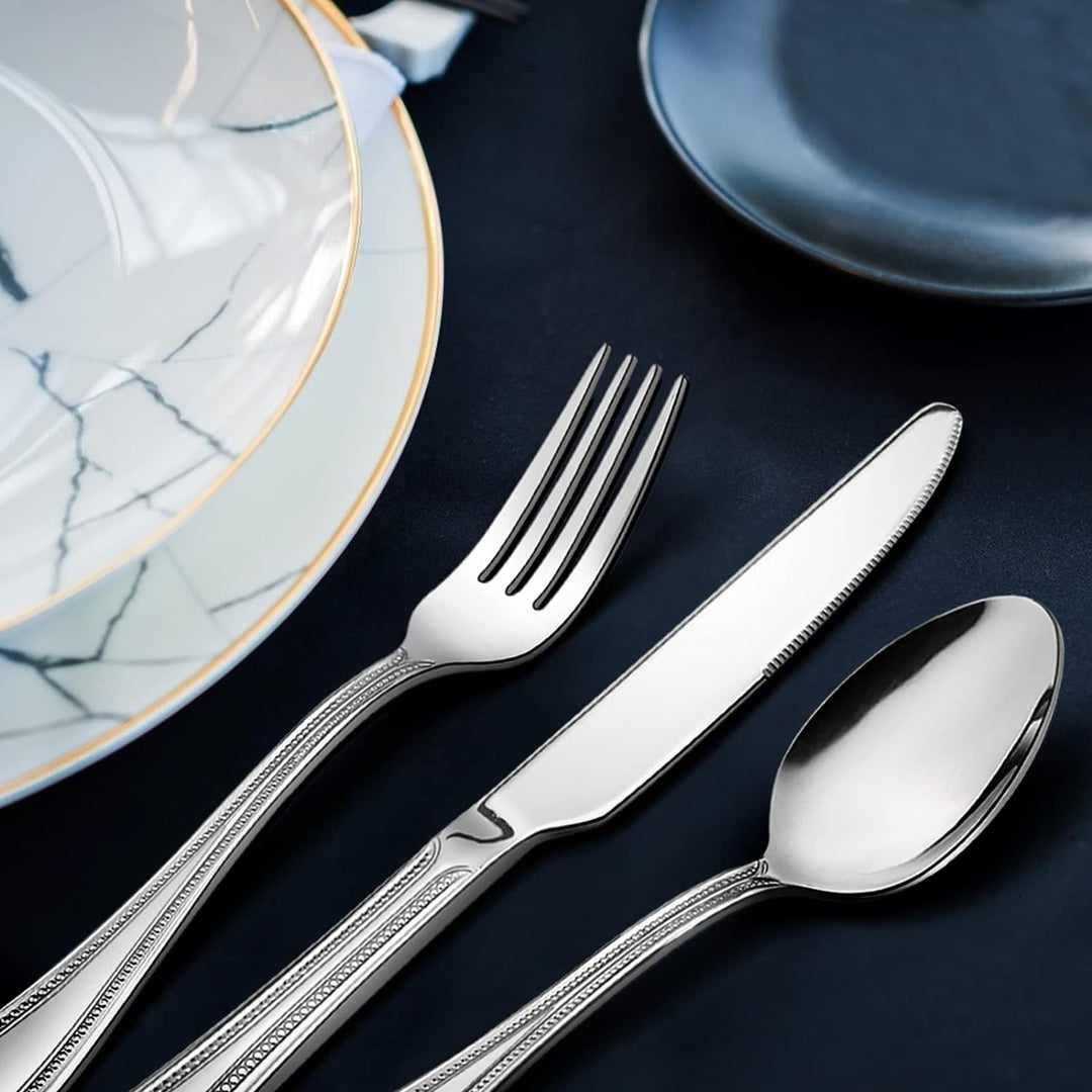 Homikit Besteck Set, 30 teilig Besteckset Essbesteck für 6 Personen, Edelstahl poliert Besteck mit M