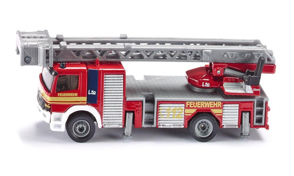 siku 1841, Feuerwehrdrehleiter-Fahrzeug, 1:87, Metall/Kunststoff, Rot, Bewegliche Leiter, Feuerwehrd