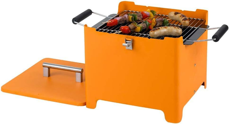 tepro Holzkohlegrill Chill&Grill Cube orange, Grillfläche: ca. 31,5 x 31,5 cm, Orange