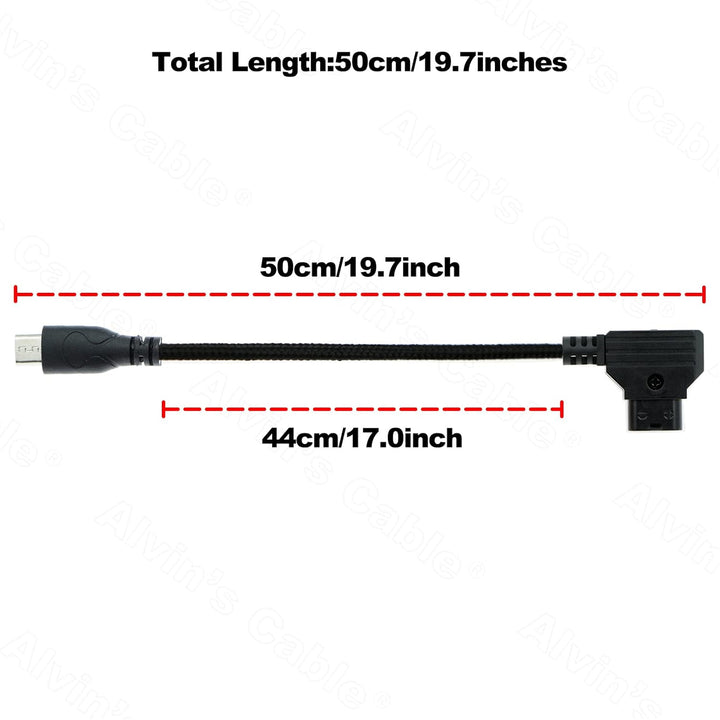Alvin's Cables Micro USB zu D Tap Motor Stromkabel für Tilta Nucleus Nano gerader micro usb, gerader