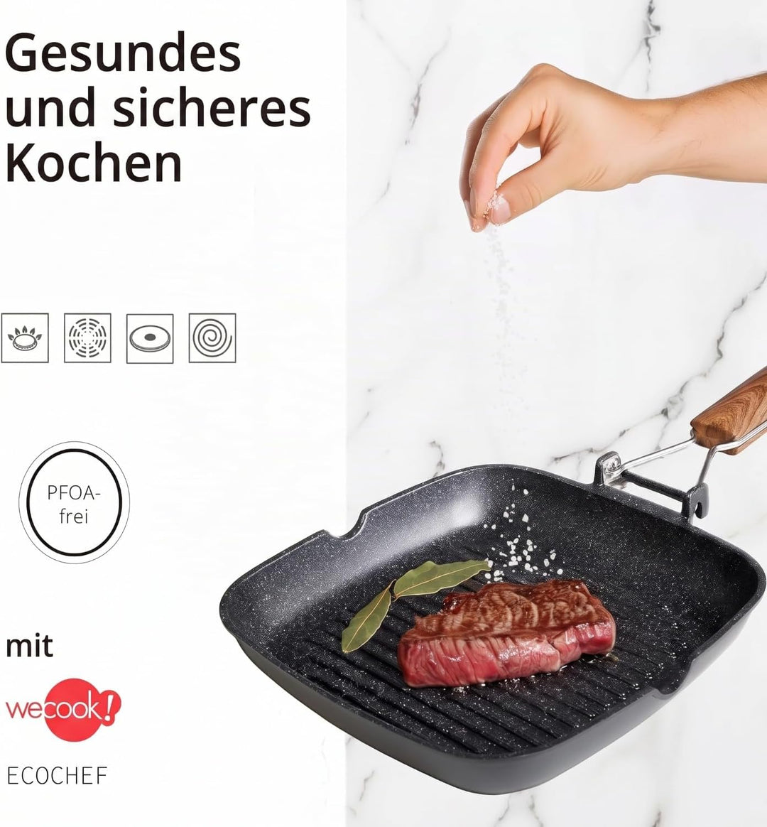 WECOOK! Ecochef - Aluminium Non Stick Grill Pan - 24 X 24 cm, 24 X 24 cm