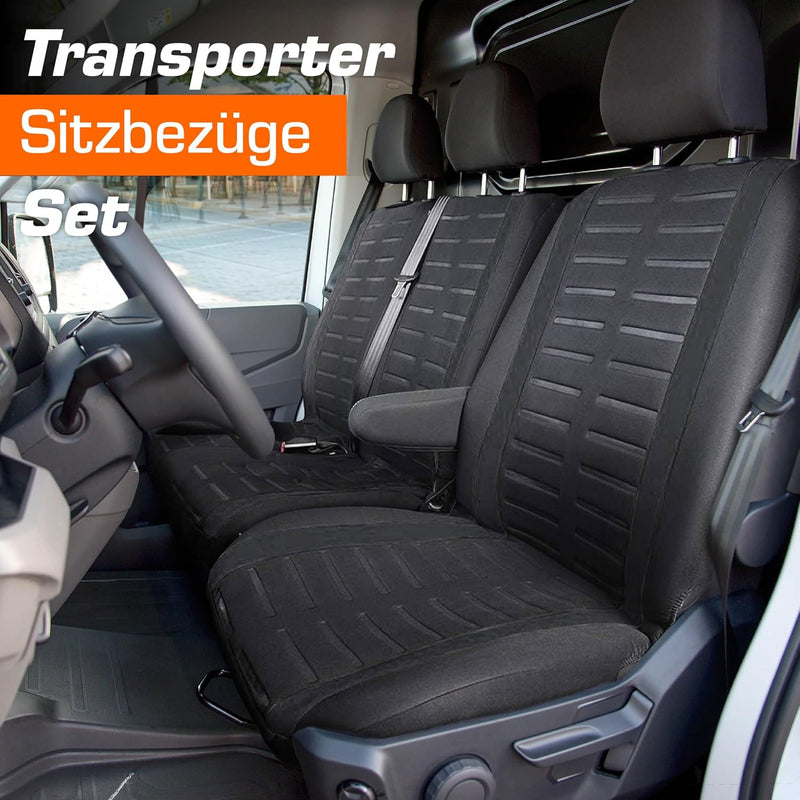 Upgrade4cars Transporter Autositzbezüge Set für die Vordersitze | Van Auto-Schonbezüge Universal Sch