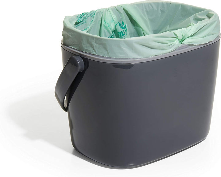 OXO Good Grips Komposteimer anthrazit – geruchsdichter Biomülleimer für die Küche – 6,6 l 6.6L Grau,