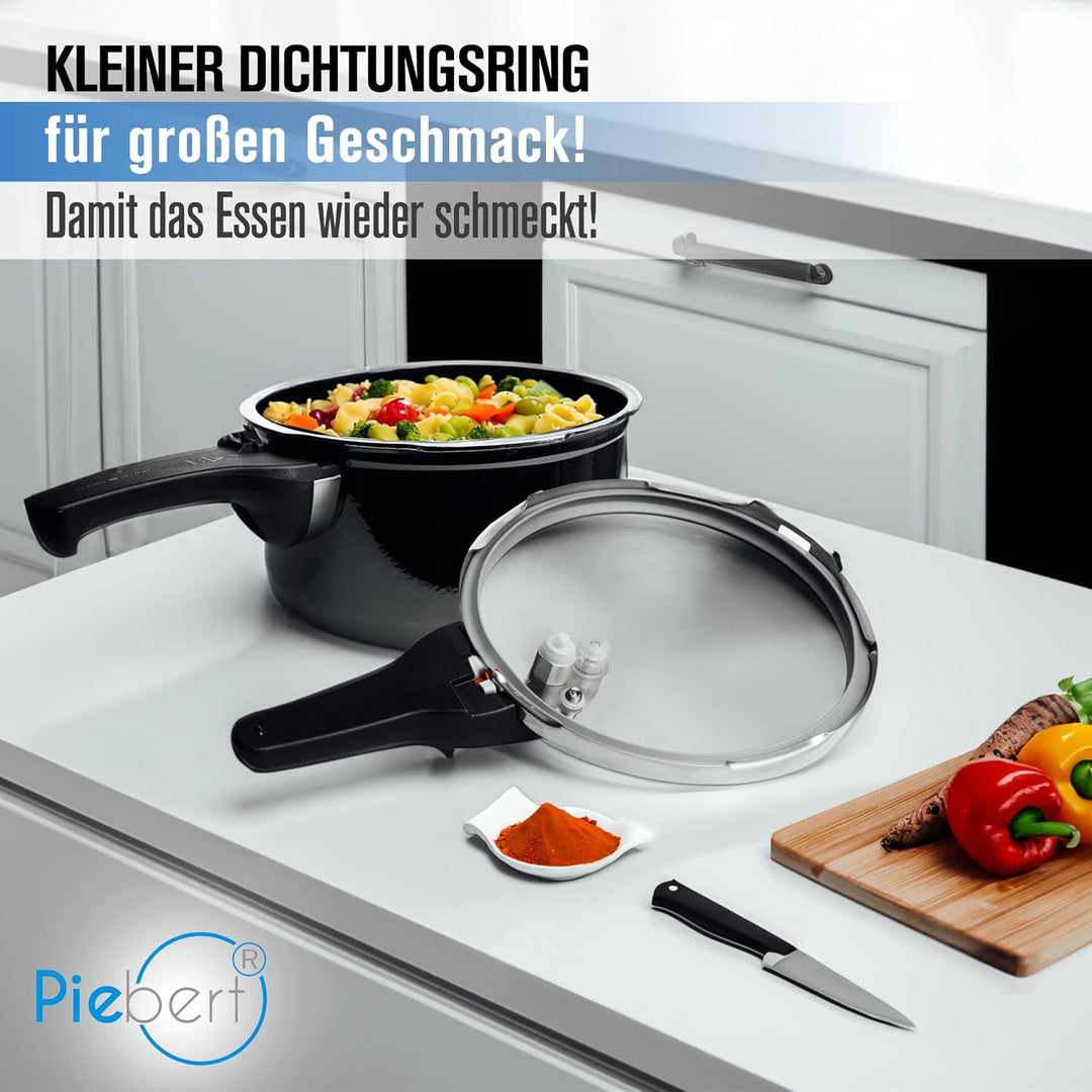 3x Piebert Dichtung 39154 22cm für Silit Sicomatic® Schnellkochtopf Deckel, grau, Silikon, 22cm Inne