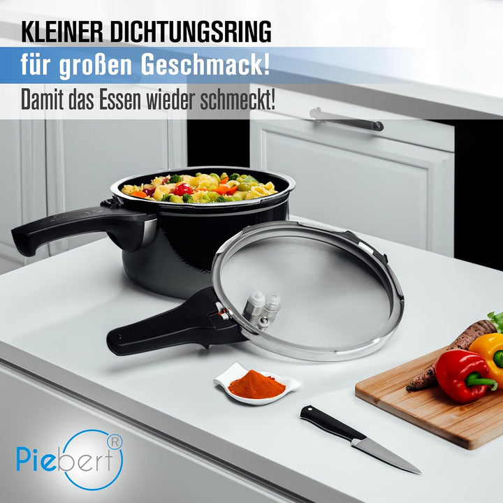 2x Piebert Dichtung 39154 22cm für Silit Sicomatic® Schnellkochtopf Deckel, grau, Silikon, 22cm Inne