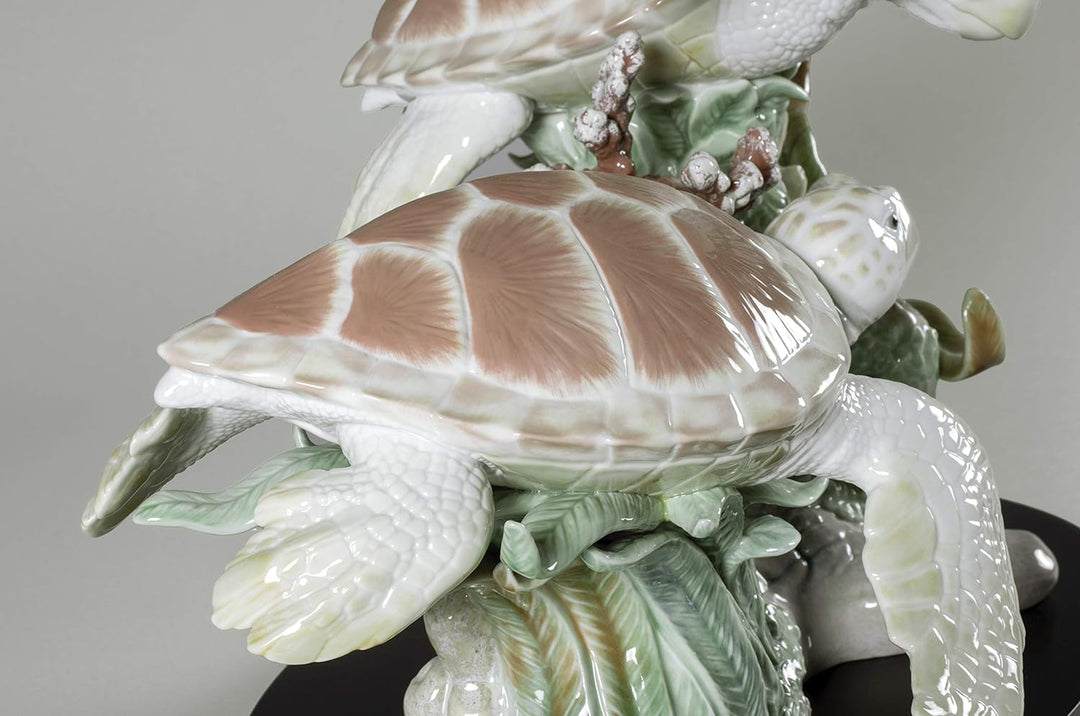 LLADRÓ Skulptur Meeresschildkröten. Schildkröte. Porzellan.