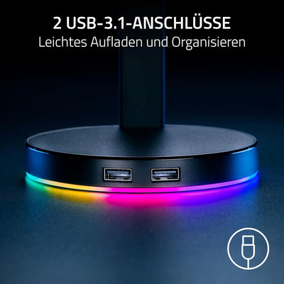 Razer Base Station V2 Chroma - Headset-Ständer mit USB-Hub und RGB-Beleuchtung (USB-Hub mit 7.1 Surr