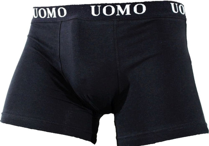 UOMO 10 x Plain Cotton Boxer Shorts Mens Underwear Clasico Black Blue Grey - - Large