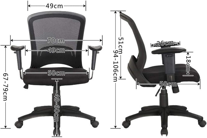 HFTEK – Bürostuhl – Schreibtischstuhl – Drehstuhl – Arbeitsstuhl mit Armlehnen für Home-Office und A