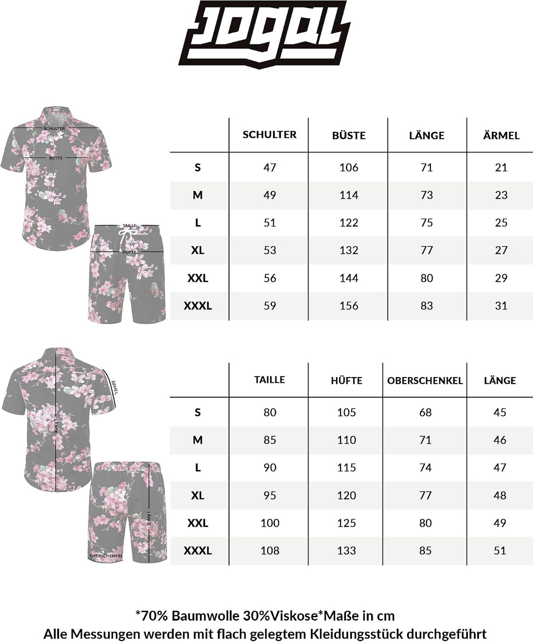 JOGAL Herren Casual Floral Blumenmuster Kurzarm Hawaiihemd Grün XXL, Grün XXL