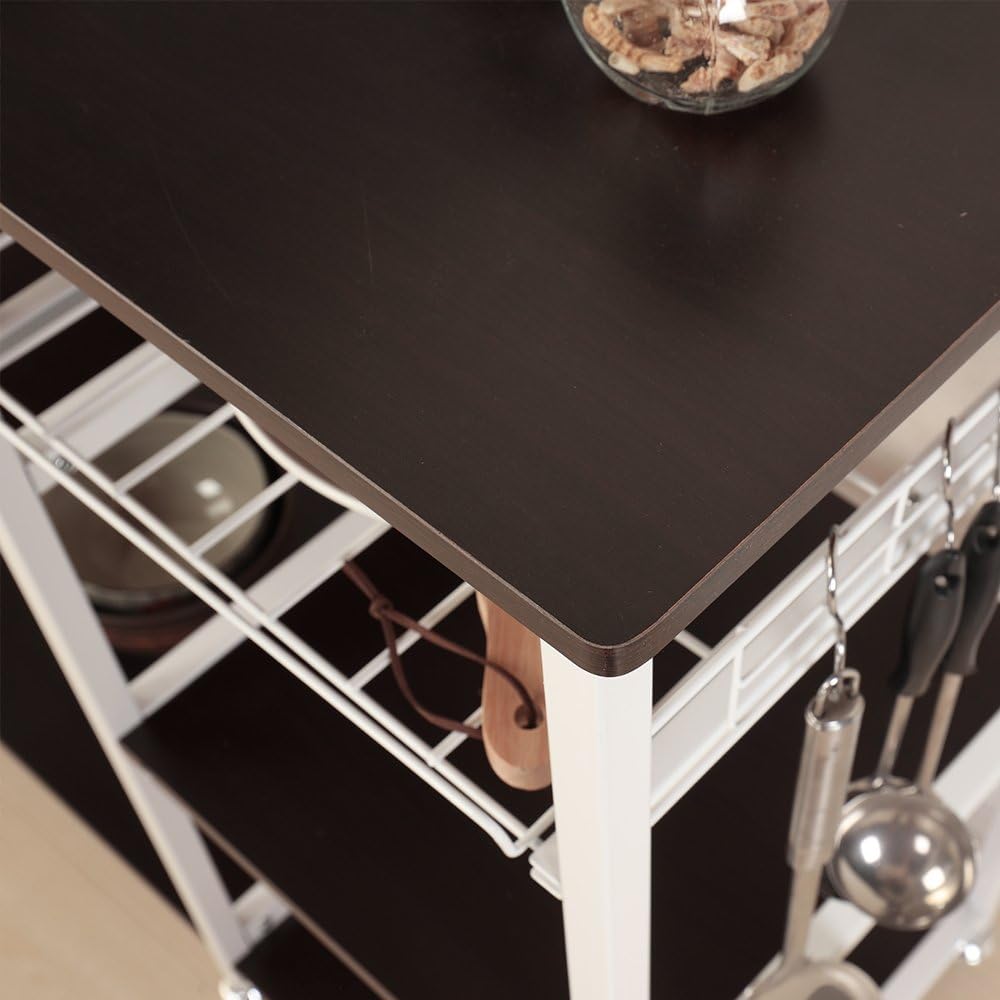 SogesHome Küchenregal Bäckerregal Standregal 3 Ablage Halter Küchen regallagerung Küchenwagen Servie