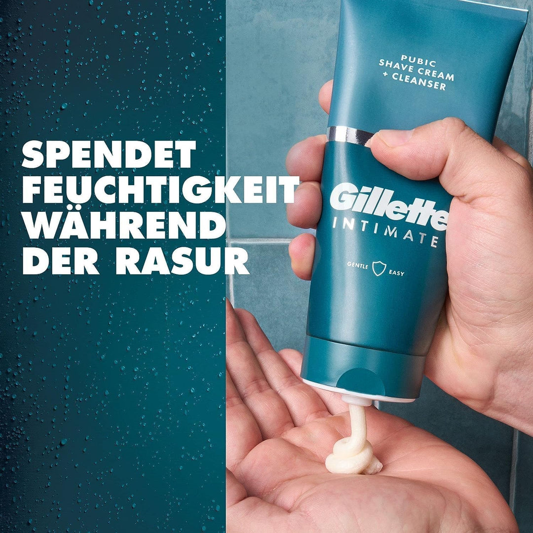 Gillette Intimate Intimpflege Rasierset für Männer (177 ml), Rasier- und Duschcreme für den Intimber