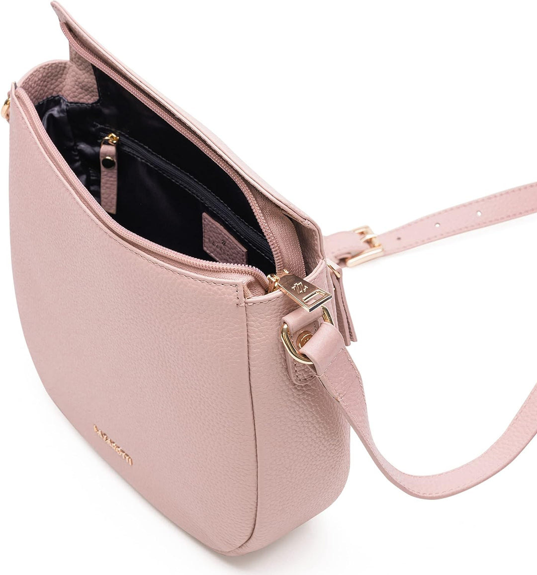 Lazarotti Bologna Leder Umhängetasche Damen | verstellbarer Schultergurt | mittelgrosse Crossbody Ba