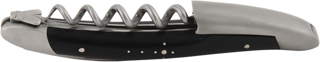 Forge de Laguiole Sommeliermesser | Dreiteilig - Horn - Schwarz - Finish glänzend Horn Schwarz, Horn