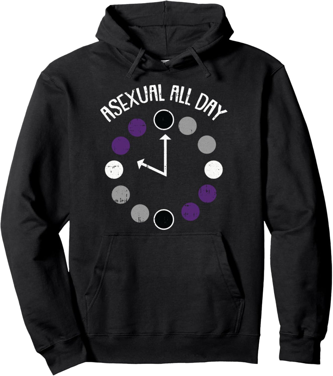 Asexual All Day LGBT-Q Pride Asexuality Proud Ally Ace Pullover Hoodie