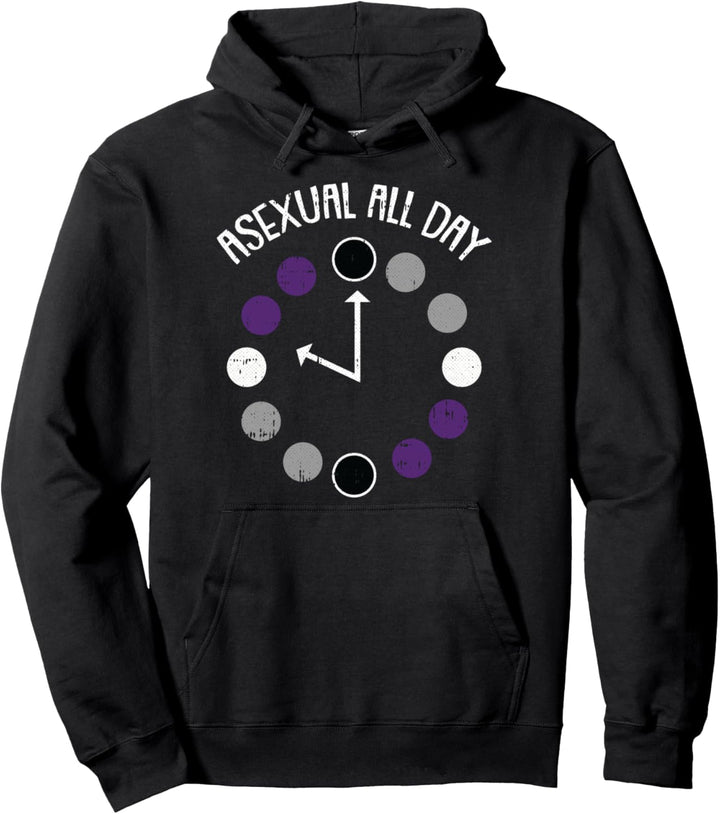 Asexual All Day LGBT-Q Pride Asexuality Proud Ally Ace Pullover Hoodie