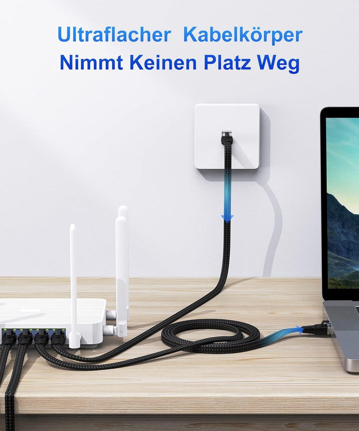 Nixsto Ethernet Kabel 25M, Cat 8 40Gbps 2000MHz Hochgeschwindigkeits Netzwerkkabel, Lang RJ45 Gigabi