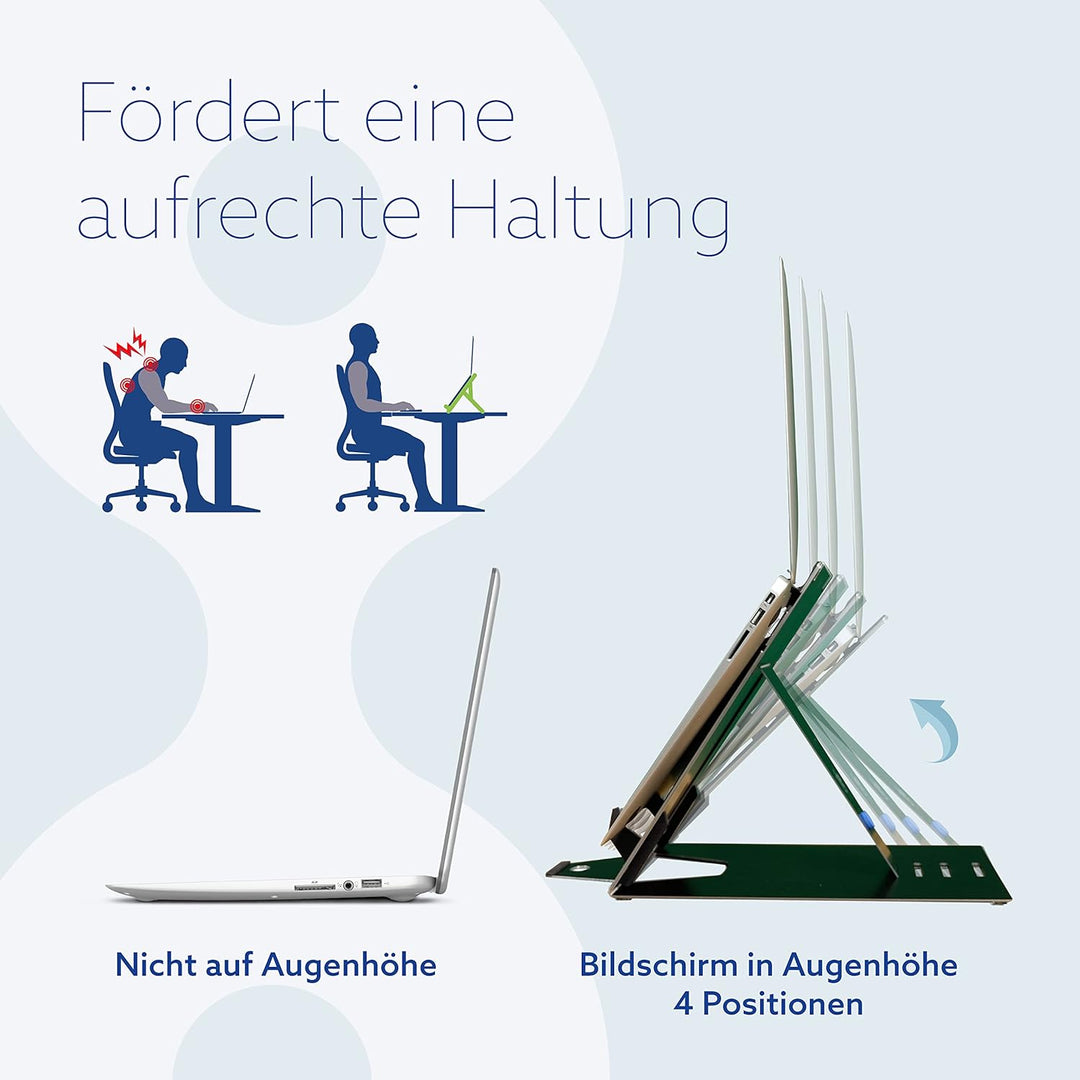 R-Go Riser Duo, Tabletständer und Laptopständer, 2 in 1 Verstellbarer Laptop/Tablet Riser, Ultra-Dün